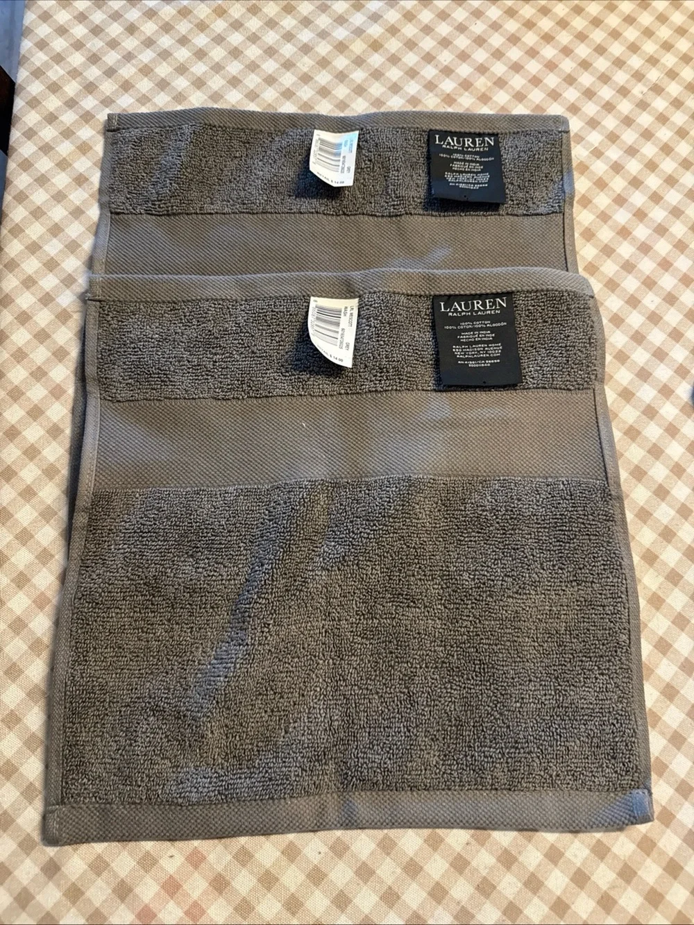 Lauren Ralph Lauren Gray wash cloths set 2